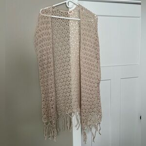 Mossimo Supply Co. Beige Open-Knit Cardigan
